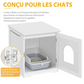Cat Toilet House with Door 20x21x22 inch Covered Litter Box Furniture Cabinet