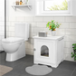 Cat Toilet House with Door 20x21x22 inch Covered Litter Box Furniture Cabinet