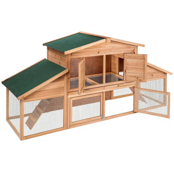 Wooden Hamster Cage Small Rodent Hutch 226 x 77 x 95.5 cm