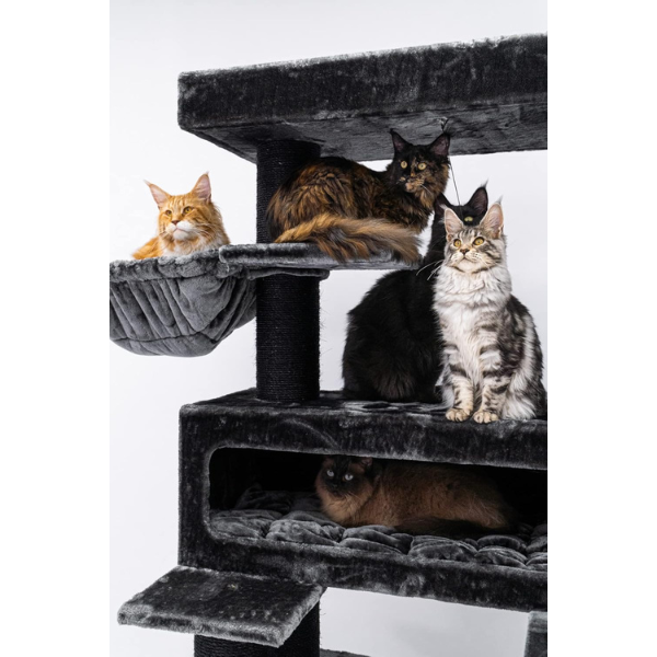 Giant XXL Cat Tree 48 x 176 cm Cat Tower Scratching Post Play Center