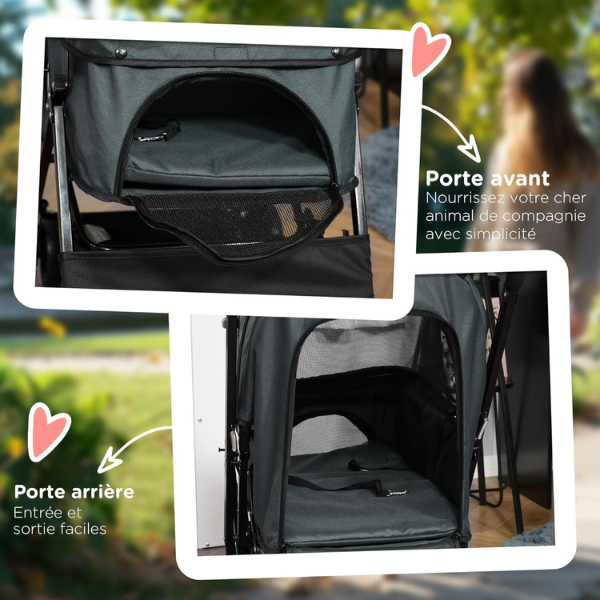 Dog Stroller with 4 Swivel Wheels Pet Jogger Cart for Small Medium Dogs