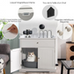 Cat Litter Box Enclosure Furniture with Drawer and 2 Doors Hidden Cat Toilet Cabinet