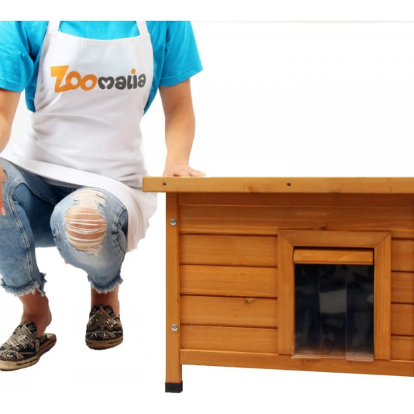 Wooden Cat House Natural Cat Shelter Cozy Pet Cabin for Cats