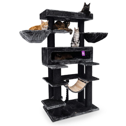Giant XXL Cat Tree 48 x 176 cm Cat Tower Scratching Post Play Center
