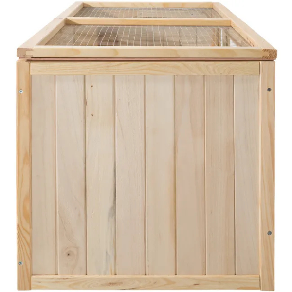Wooden Small Animal Cage with Opening Wire Mesh Roof for Rodents