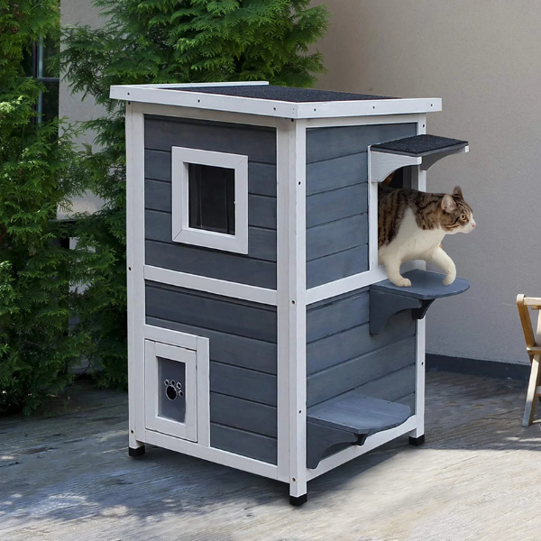 Weatherproof Outdoor Cat House Durable Waterproof Shelter for Cats