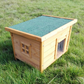 Wooden Cat House Natural Cat Shelter Cozy Pet Cabin for Cats