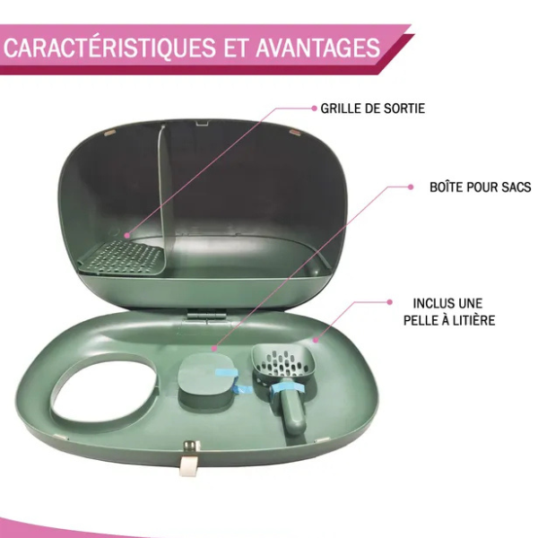 Cat Litter Box 24x15x18 Inches Closed Enclosed Cat Toilet House with Lid