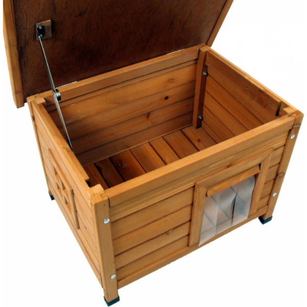 Wooden Cat House Natural Cat Shelter Cozy Pet Cabin for Cats