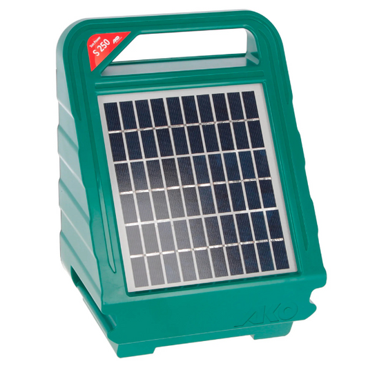 Solar Powered Electric Fence Charger for Chickens and Poultry Sun Power S250 Recycled Panel