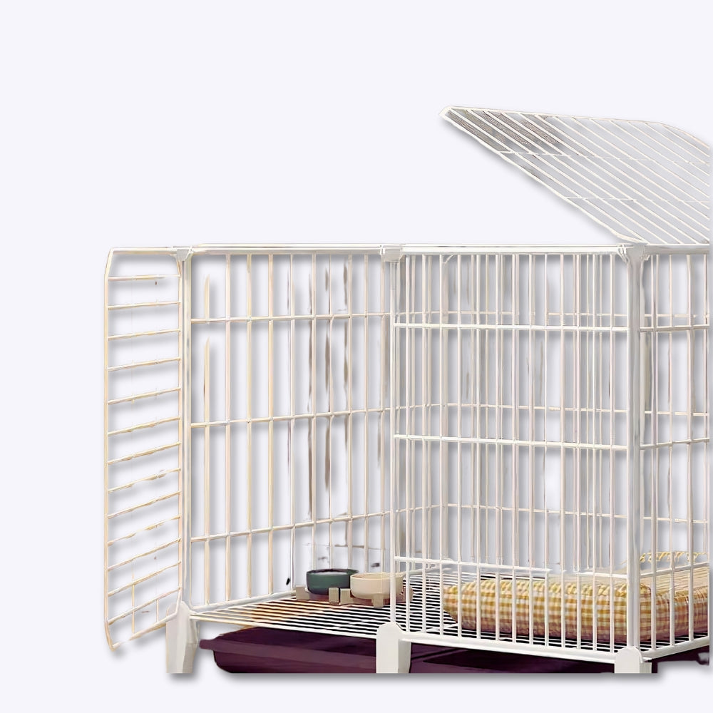 White Double Door Dog Playpen Fence Pet Enclosure