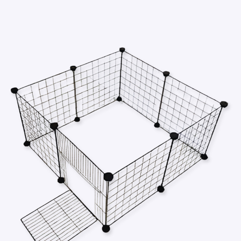 Foldable Metal Dog Playpen with Iron Barriers Portable Pet Exercise Pen