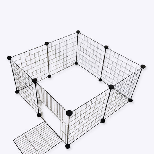 Foldable Metal Dog Playpen with Iron Barriers Portable Pet Exercise Pen