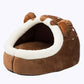 Bear Shaped Cat Bed Plush Soft Cozy Pet Cave for Cats