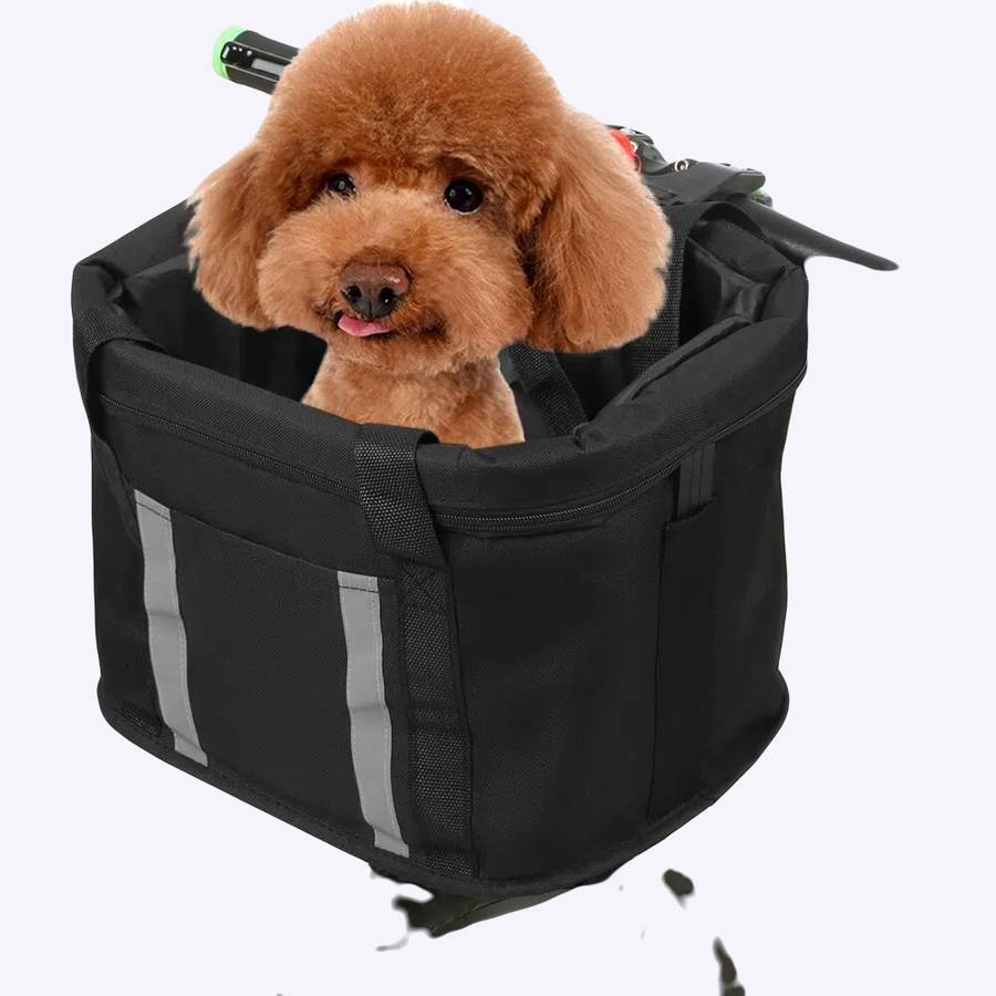 Dog Bike Basket Pet Carrier for Bicycle Front Mount