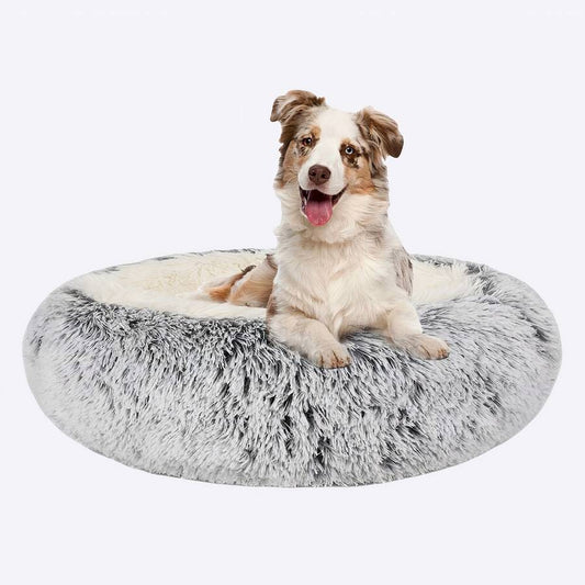 XXL Gray Cotton and Plush Dog Bed Basket Pet Crate Soft Cozy Large Dog Bed