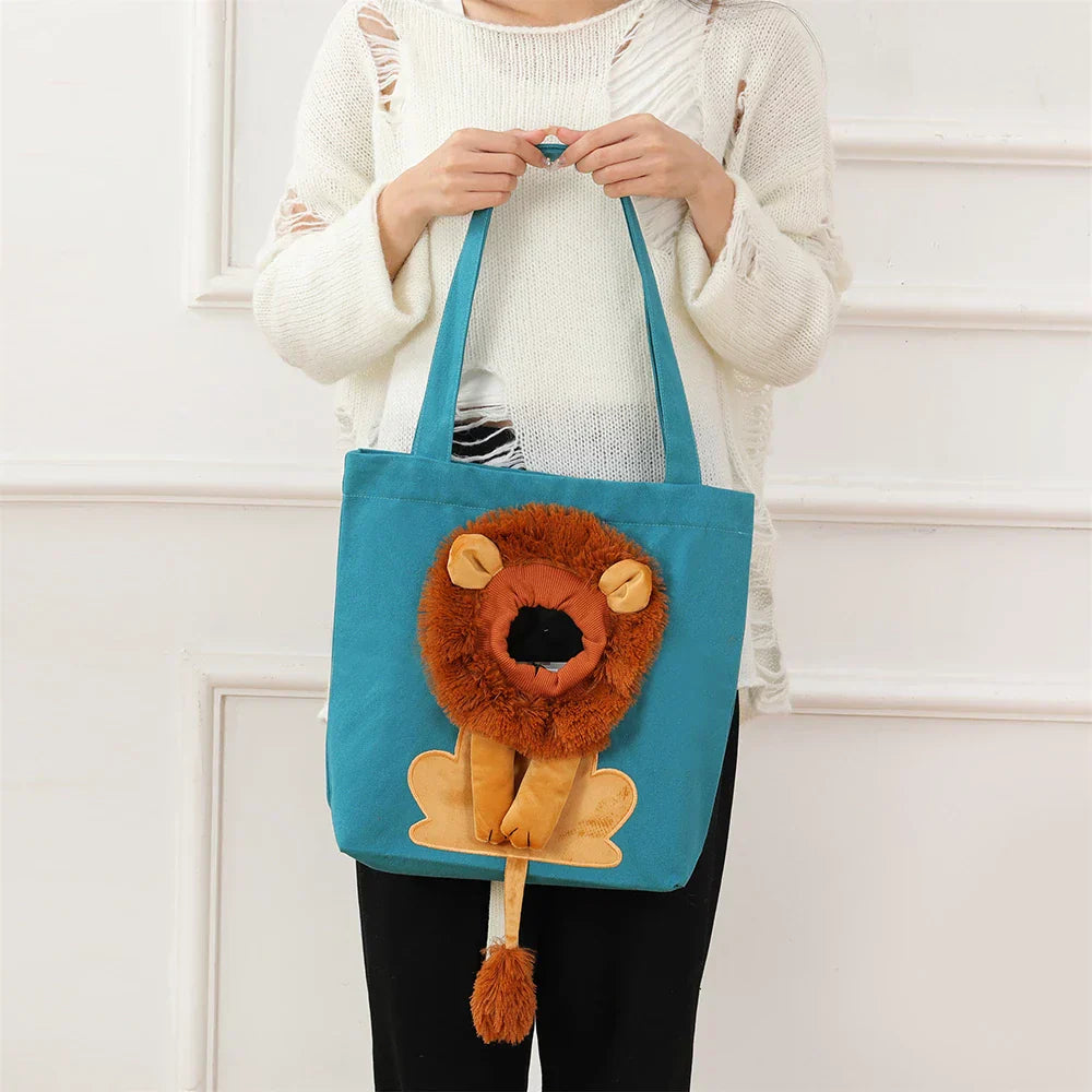 Lion Cat Print Tote Bag Canvas Shopper Reusable Eco Friendly Handbag