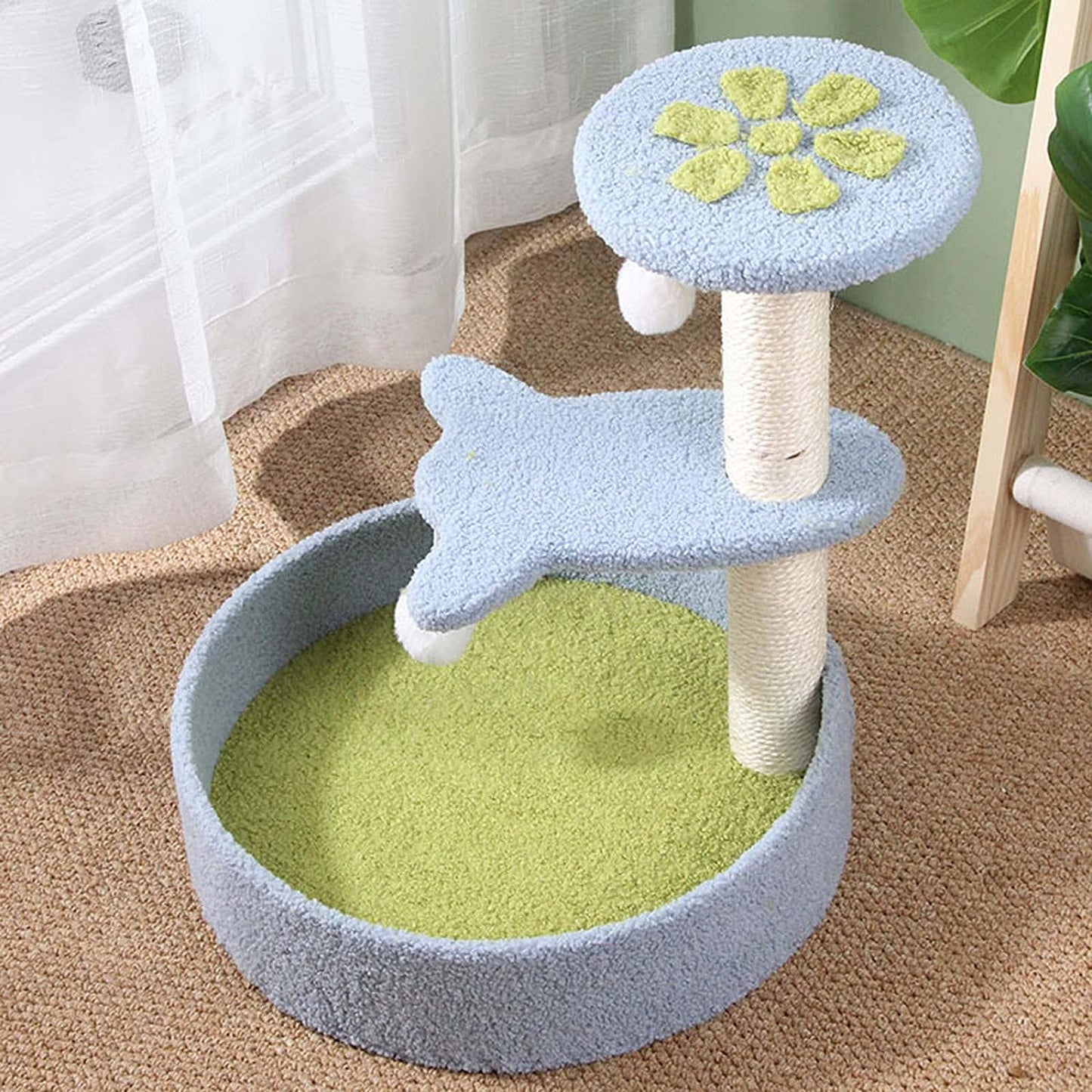 KiTree™ Small Cat Tree Tower with Scratching Post and Perches