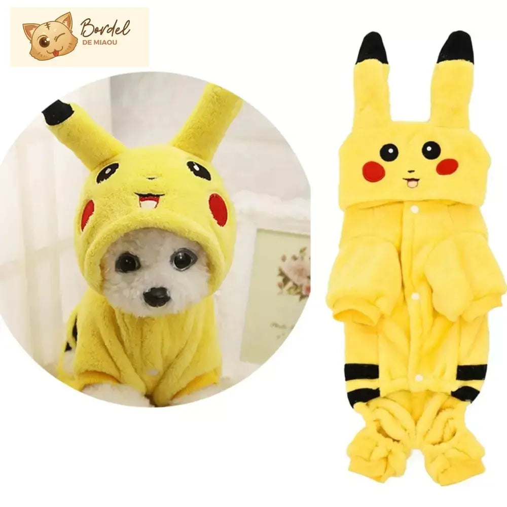 Pikachu Costume for Cat Cute Halloween Pet Outfit