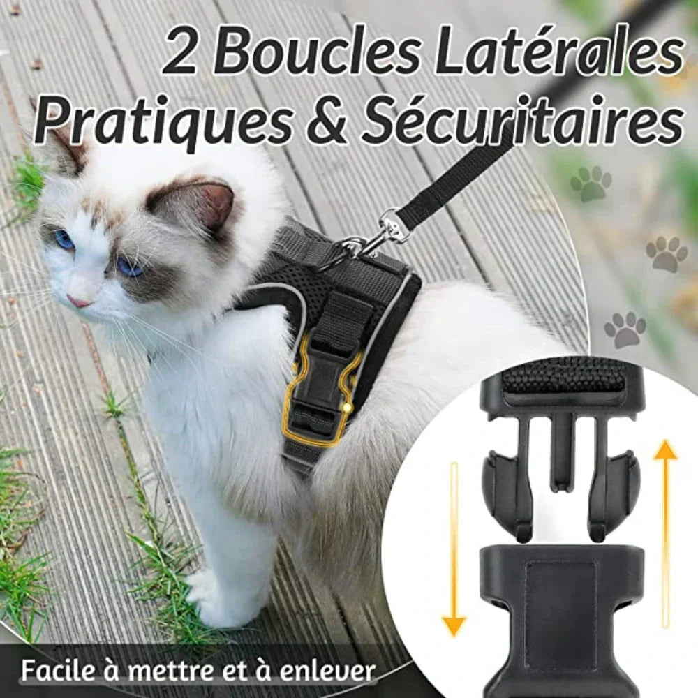 Escape Proof Cat Harness Adjustable No Escape Kitten Harness with Leash