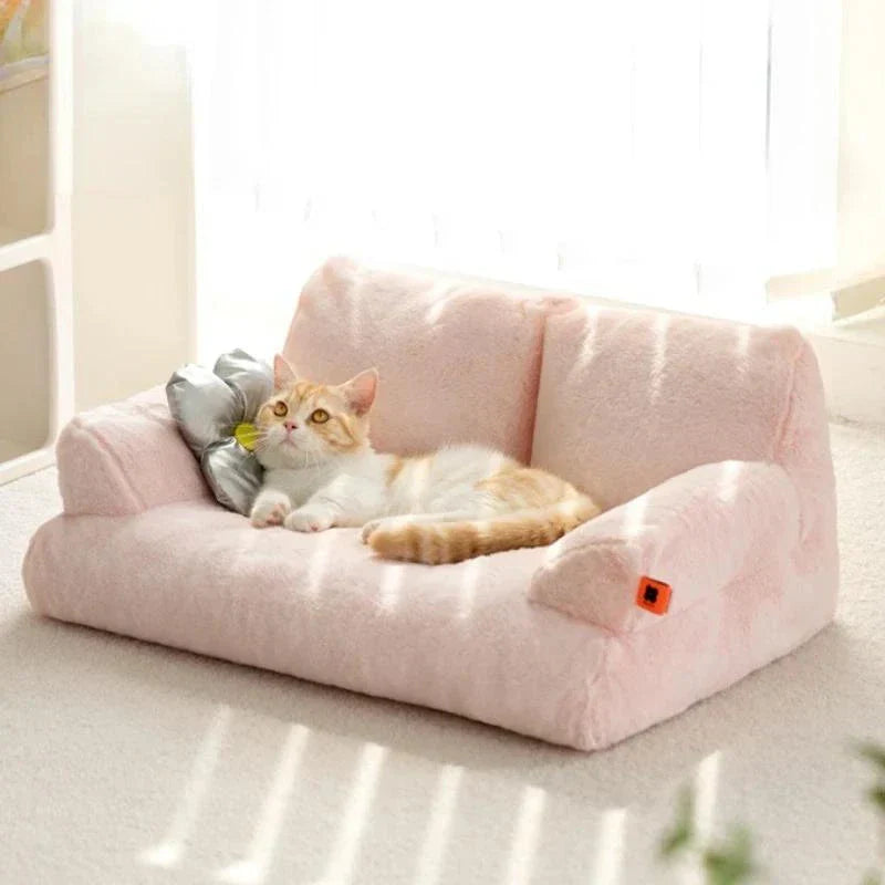 Cat Sofa Bed Plush Pet Couch Comfortable Cat Furniture