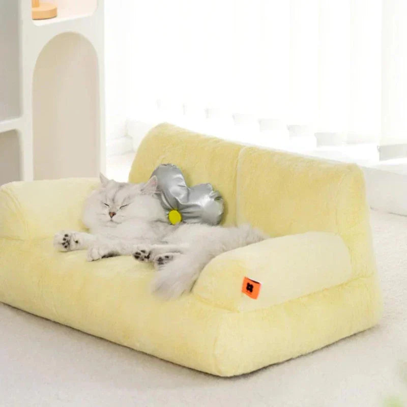 Cat Sofa Bed Plush Pet Couch Comfortable Cat Furniture