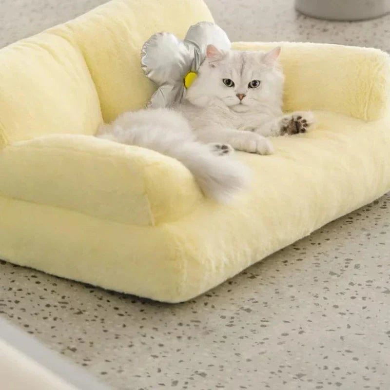 Cat Sofa Bed Plush Pet Couch Comfortable Cat Furniture