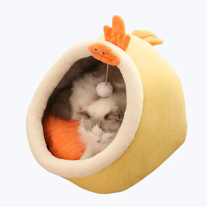 Soft Cat Bed Basket Plush Pet Cushion Cozy Kitty Lounge