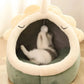 Soft Cat Bed Basket Plush Pet Cushion Cozy Kitty Lounge