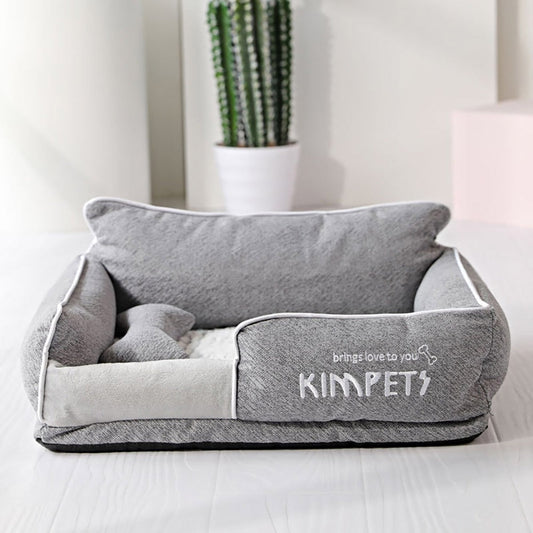 Plush Furry Pet Dog Couch Soft Cozy Bed for Small to Medium Dogs
