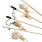 Wooden Cat Fishing Wand Toy Interactive Cat Teaser Wand for Cats