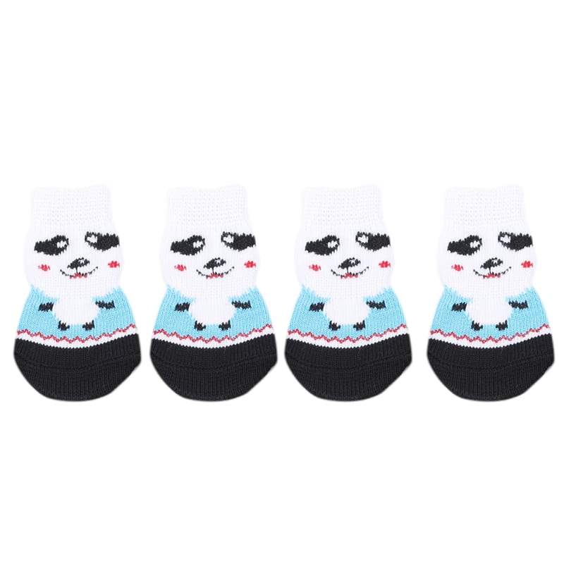 Dog Socks Panda Pattern Non Slip Booties for Small and Medium Dogs