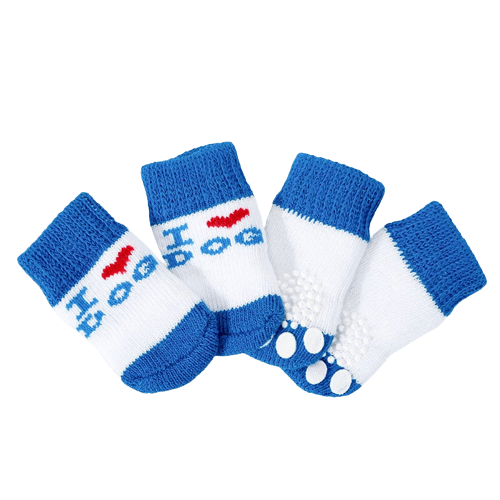 Dog Socks Non Slip Grip I Love Dogs Pet Paw Protectors