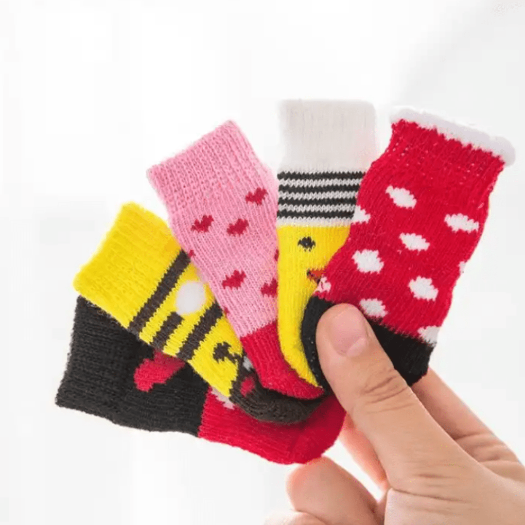 Dog Socks Pink Heart Non Slip Pet Hosiery