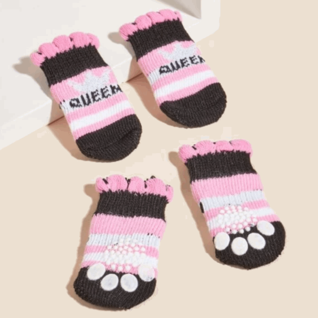 Dog Socks Queen Non Slip Pets Booties for Small Medium Large Dogs