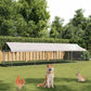 Outdoor Dog Kennel with Galvanized Steel Roof and Polyethylene Fabric 157x59x79 Inches