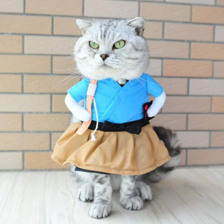 Samurai Costume for Cats and Dogs Pet Outfit Cosplay