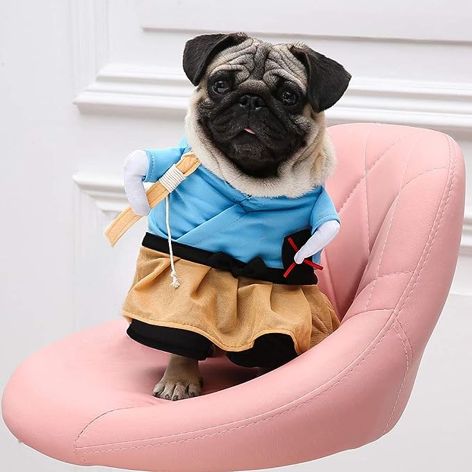 Samurai Costume for Cats and Dogs Pet Outfit Cosplay