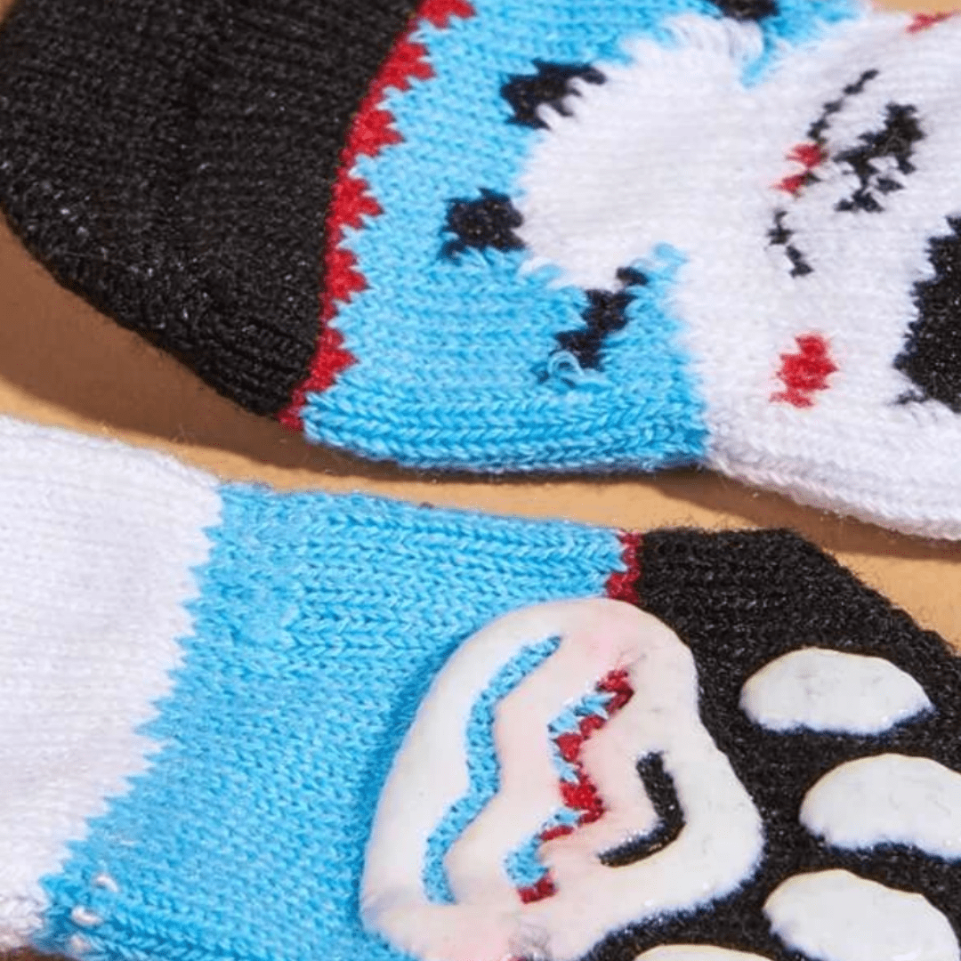 Dog Socks Panda Pattern Non Slip Booties for Small and Medium Dogs