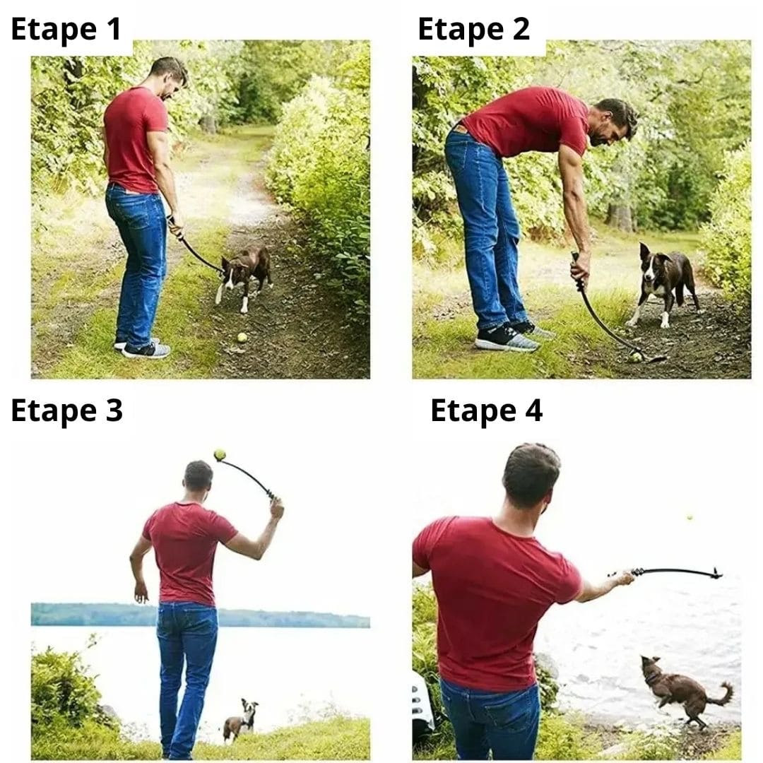 Manual Dog Ball Launcher for Fetch Toys Training Play