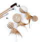 Wooden Cat Fishing Wand Toy Interactive Cat Teaser Wand for Cats