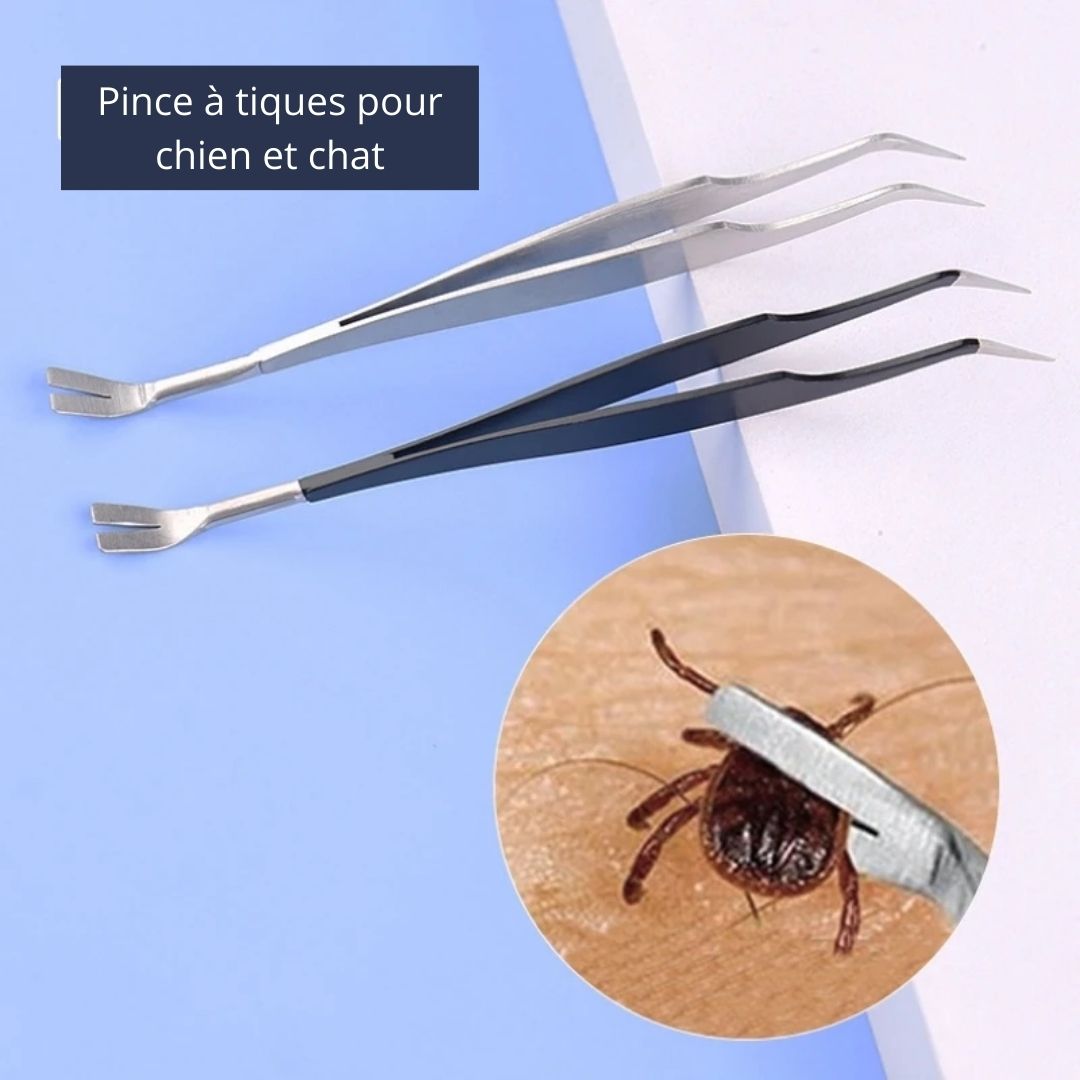 2-in-1 Tick Remover Tool for Dogs and Cats Veterinary Tick Tweezer