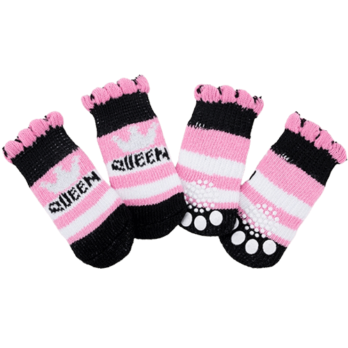 Dog Socks Queen Non Slip Pets Booties for Small Medium Large Dogs