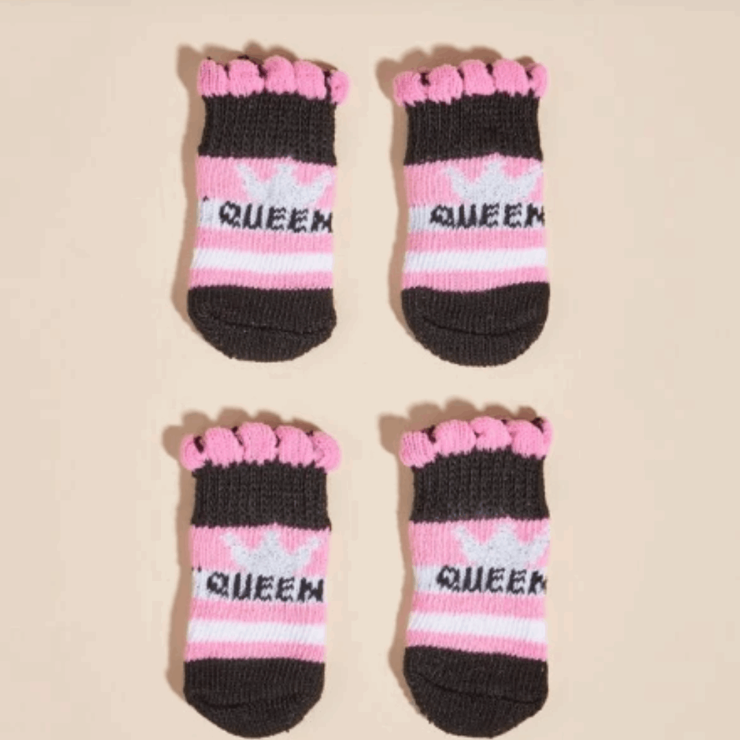 Dog Socks Queen Non Slip Pets Booties for Small Medium Large Dogs