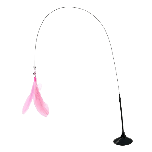 Cat Fishing Toy with Suction Cup Interactive Cat Wand Toy for Cats