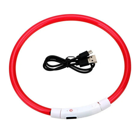 LED Dog Collar Rechargeable Light Up Safety Collar for Dogs