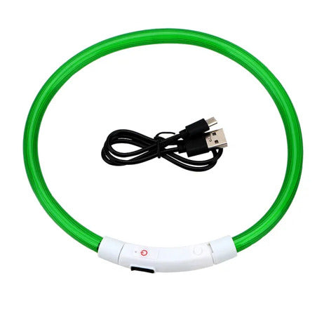 LED Dog Collar Rechargeable Light Up Safety Collar for Dogs