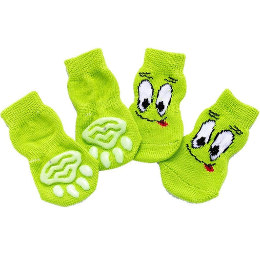 Dog Socks Mint Green Non Slip Pet Booties for Indoor Outdoor Use